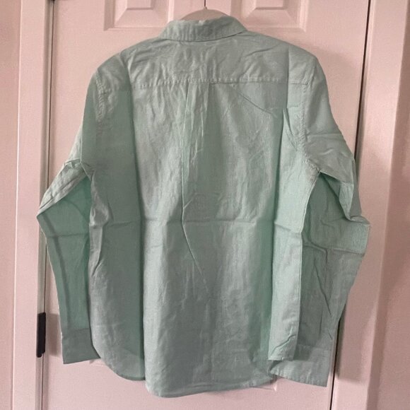 New Everlane Womens Mint Green Oversized Pinstripe Button Down Blouse Size 2 - Picture 10 of 11